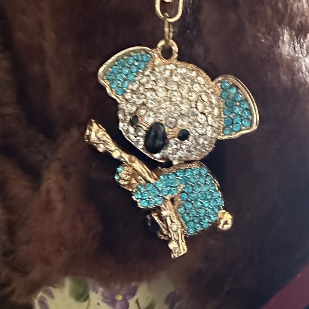 Betsey Johnson Koala Rhinestone Necklace Or Bag Charm - Picture 4 of 6